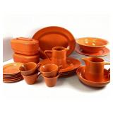 Orange Fiesta and Harlequin Dinnerware