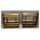 Two Danish Style Book or Record Display Stands