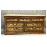 Seven Drawer Dresser Mediterranean Pecan Veneer