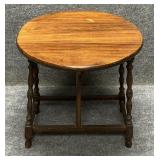 Vintage Oval Shaped Wooden Drop Leaf Tea Table