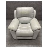 Leather Manual Recliner Seafoam Green