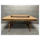 Wooden Dining Table with Veneer Pecan Finish