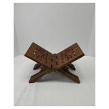 Hand Carved Wooden Book Stand