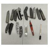 Sixteen Utility Knives and Box Cutters