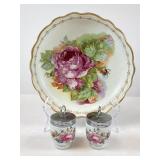 Floral Motif Bowl and Egg Coddlers