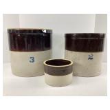 Three Stoneware Crocks