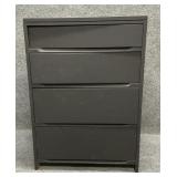 Painted Dark Grey Medium Four Drawer Wood Chest