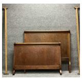 Vintage Tiger Oak Panel Full Size Bed