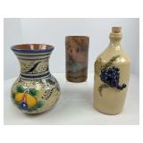 Italian Style Vase, Wine Bottle, Pottery Tumbler