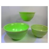 Jadite Jeannette Vertical Ribbed Mixing Bowls