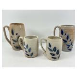 Four Pottery Mugs