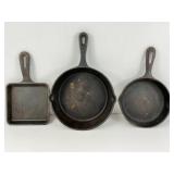 Three Cast Iron Skillets