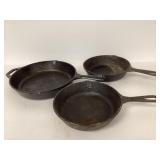 Three Lodge Cast Iron Pans