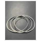 Three Hammered Sterling Bangle Bracelets