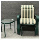 Cascadia Cayman lsle Patio Glider, Glass Top Table