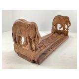 Vintage Hand Carved Book Rack