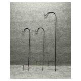 Three Heavy Duty Steel Shepherds Hooks