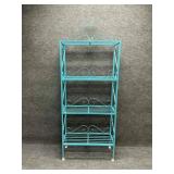 Teal Metal Plant Stand