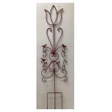 Red Painted Metal Yard Trellis