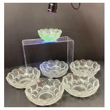 Six Uranium Glass Bowls
