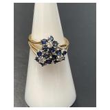 14 KT Sapphire and Diamond Ring