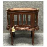Kidney Shaped Mahogany Curio Vitrine