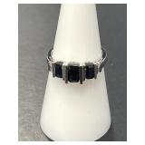 14 KT WG Sapphire and Diamond Ring