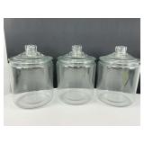 Three Cookie or Apothecary Jars