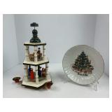 Vintage German Christmas Pyramid and Bowl