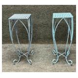 Pair of Light Blue Vintage Italian Plant Stands
