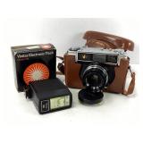 Yashica J Film Camera and Vivitar Electronic Flash