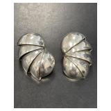 Pair of Large Sterling Designer Earrings