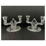 Two New Martinsville Glass Candelabras