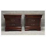 Pair of Traditional Style Cherry Night Stands