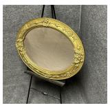 Oval Shaped Vintage Gold Framed Ornate Mirror