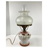 Vintage Glass Electrified Oil Lamp