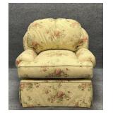 Vintage Upholstered Yellow Floral Design Chair