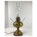 Vintage Brass Electrified Oil Lamp