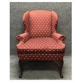 Vintage Queen Anne Style High Back Wing Chair