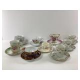 Nine Teacups and Saucers