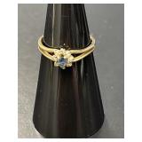 14 KT Sapphire and Diamond Ring