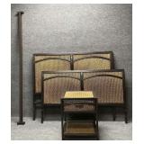 Tropical Resin Woven Rattan Design Metal Queen Bed