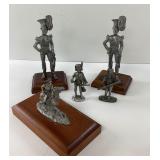 Pewter Crow Scout and Napoleon Figurines