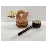 Signed Navajo Wedding Vase and Drum