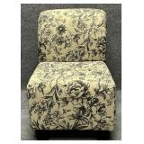 Traditional Armless Toile Accent Chair