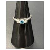 14 KT WG Sapphire and Diamond Ring