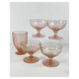 Pink Depression Sherbet Glasses