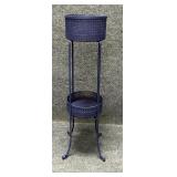 Vintage Perforated Basket Two Tiered Stand