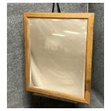Vintage Wood Framed Mirror with Beveled Glass