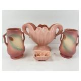 Four Pieces of Assorted Pink Ceramics